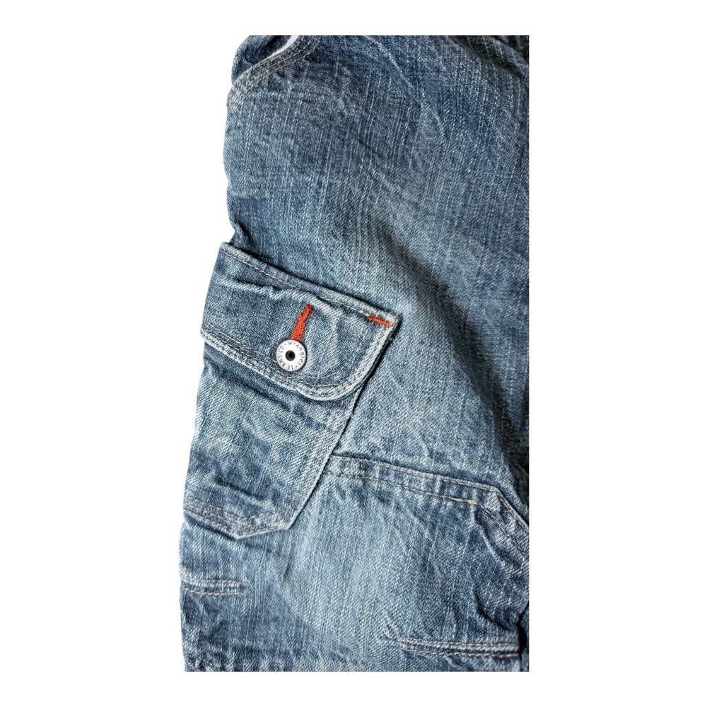 Wrangler Cargo Jeans Kids 3T Blue Denim Adjustable Waist Utility Workwear Pants - Picture 4 of 9